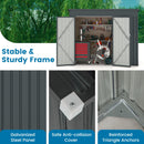 Outdoor Storage Shed Garden Tool House with 2 Doors-Dark Grey