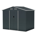 Outdoor Storage Shed With Sloping Top And Sliding Doors-Grey