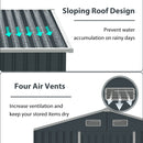Outdoor Storage Shed With Sloping Top And Sliding Doors-Grey