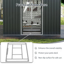 Outdoor Storage Shed With Sloping Top And Sliding Doors-Grey