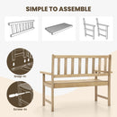 Outdoor Teak Wood Garden Bench with Backrest and Armrests
