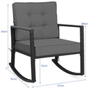 Outdoor Wicker Rocking Chair with Heavy-Duty Steel Frame-Grey
