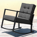 Outdoor Wicker Rocking Chair with Heavy-Duty Steel Frame-Grey