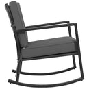Outdoor Wicker Rocking Chair with Heavy-Duty Steel Frame-Grey