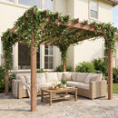 Outsunny 3 x 3 m Wooden Pergola Gazebo Grape Trellis, Maple Wood-effect