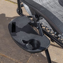 Multi Position Garden Gravity Relaxer Chair Sun Lounger with Sun Canopy in Grey