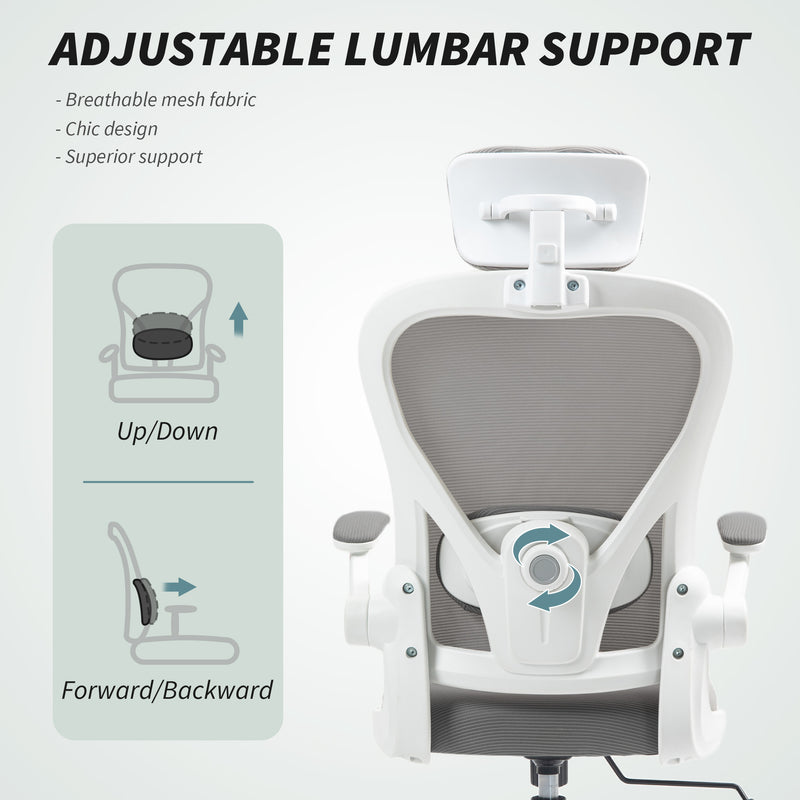 HOMCOM Executive Mesh Office Chair with Headrest, Lumbar Support