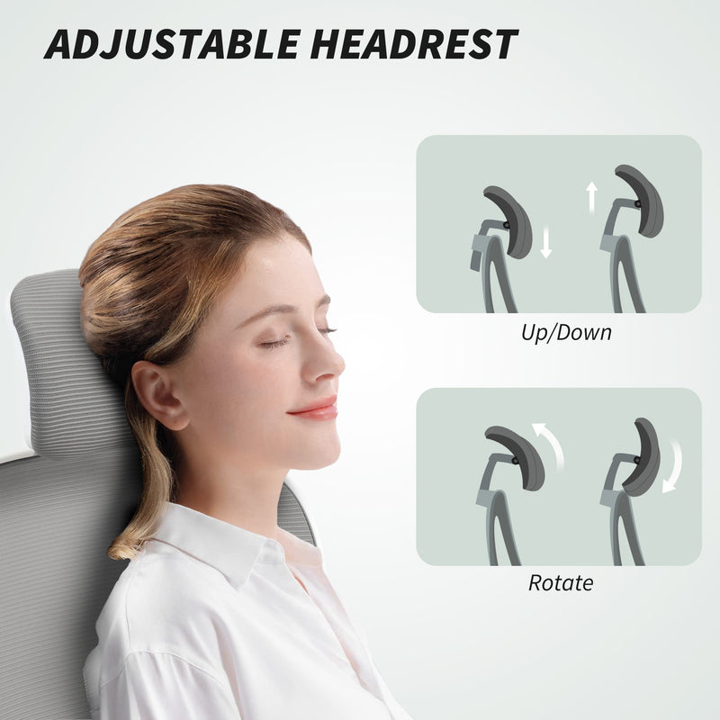 HOMCOM Executive Mesh Office Chair with Headrest, Lumbar Support