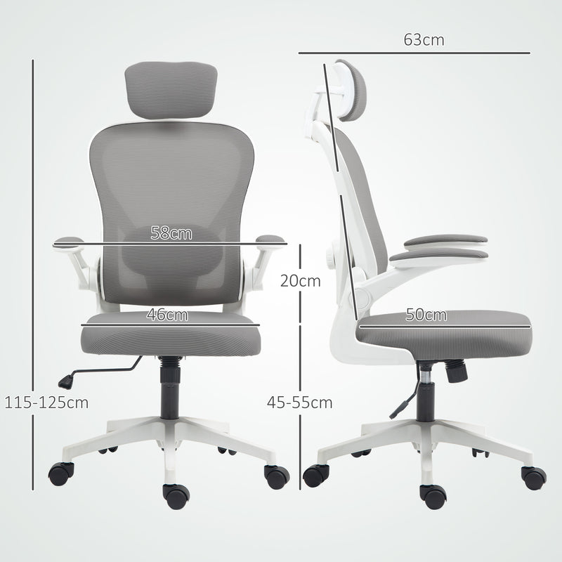 HOMCOM Executive Mesh Office Chair with Headrest, Lumbar Support