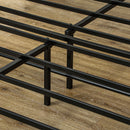 HOMCOM LED Cement Grey Bed Frame with Charging Station