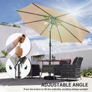 Outsunny 2.7 m Garden Parasol Umbrella with Cross Base, Sandbag, Khaki