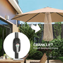 Outsunny 2.7 m Garden Parasol Umbrella with Cross Base, Sandbag, Khaki