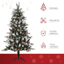 HOMCOM Christmas Time 5FT Artificial Snow Dipped Christmas Tree