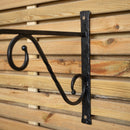 35cm Black Metal Heavy Duty Twisted Garden Patio Wall Bracket Hook for Hanging Planter