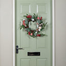 40cm Candy Swirls Christmas Wreath with Pinecones Red Berries and Candy Canes