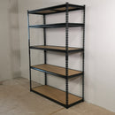 Garage Shelving 122cm Wide & 183cm High Heavy Duty 5 Tier Multipurpose Metal Racking Unit  / Warehouse Shelving Storage in Black