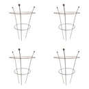 Pack of 4 Tom Chambers Herbaceous Bare Rusted Steel Garden Plant Support Medium 54cm x 40cm