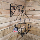35cm Large Black Metal Spanish Garden Wall Hanging Basket