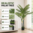 HOMCOM 150cm Artificial Palm Tree With 16 PEVA Leaves In Pot, Green