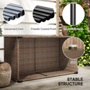 Outsunny Outdoor Coffee Table, Glass Top Rattan Side Table