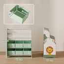 AIYAPLAY Kids Storage Unit with 6 Fabric Drawers & 2-Tier Sling Rack, Green