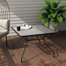 Outsunny Square Patio Table, Glass Top Garden Dining Table 100 X 100cm