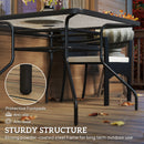 Outsunny Square Patio Table, Glass Top Garden Dining Table 100 X 100cm