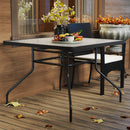 Outsunny Square Patio Table, Glass Top Garden Dining Table 100 X 100cm
