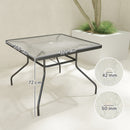 Outsunny Square Patio Table, Glass Top Garden Dining Table 100 X 100cm