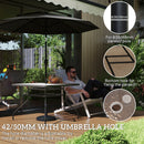 Outsunny Square Patio Table, Glass Top Garden Dining Table 100 X 100cm