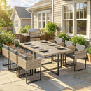Outsunny Rattan Garden Furniture Set, Rattan Table And Chairs With Cushions