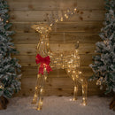 95cm Light up Gold Glitter Twist Christmas Reindeer with 94 Warm White LEDs