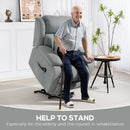 HOMCOM Power Lift Recliner Chair For Elderly With Massage, Light Grey