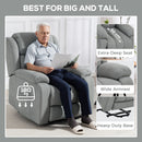 HOMCOM Power Lift Recliner Chair For Elderly With Massage, Light Grey