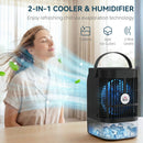HOMCOM 4-in-1 Mini Air Cooler With RGB 7 LED Light, Cooling Fan, Black