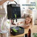 HOMCOM 4-in-1 Mini Air Cooler With RGB 7 LED Light, Cooling Fan, Black