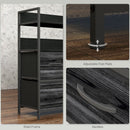 HOMCOM Bedroom Chest of Drawers 5 Drawer Dresser w/ Shelves