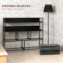 HOMCOM Bedroom Chest of Drawers 5 Drawer Dresser w/ Shelves