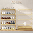 HOMCOM Bamboo Shoe Rack, Folding Shoe Shelf