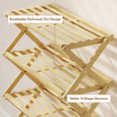 HOMCOM Bamboo Shoe Rack, Folding Shoe Shelf