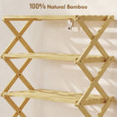 HOMCOM Bamboo Shoe Rack, Folding Shoe Shelf