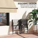 Outsunny 2PCS Folding Chair w/ Breathable Mesh Fabric Seat, Black and Grey