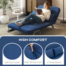 HOMCOM Fabric Sofa, Convertible 2 Seater Sofa Bed w/ Pillows, Dark Blue