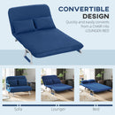 HOMCOM Fabric Sofa, Convertible 2 Seater Sofa Bed w/ Pillows, Dark Blue