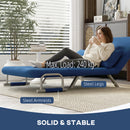 HOMCOM Fabric Sofa, Convertible 2 Seater Sofa Bed w/ Pillows, Dark Blue