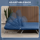 HOMCOM Fabric Sofa, Convertible 2 Seater Sofa Bed w/ Pillows, Dark Blue