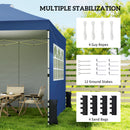 Outsunny Pop Up Gazebo Waterproof Height Adjustable 3 x 3 (m) Dark Blue