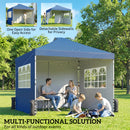 Outsunny Pop Up Gazebo Waterproof Height Adjustable 3 x 3 (m) Dark Blue