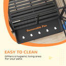PawHut Heavy Duty Dog Crate on Wheels w/ Bowl Holder, Removable Tray