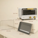 HOMCOM Small Toaster Oven, 12L Mini Countertop Oven With Glass Door, White